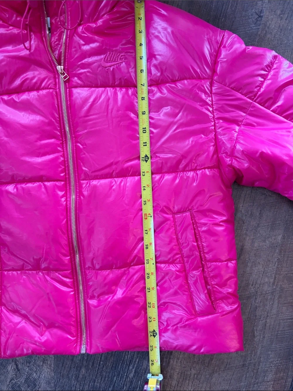 Nike Women’s Hot Pink Hooded Quilted Puffer Jacket